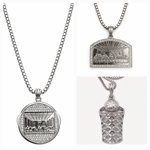 Jewelry - 🚨 ZAY SOS🚨 Last Supper Necklace Or Basketball All With 34” Box Chain NWT
